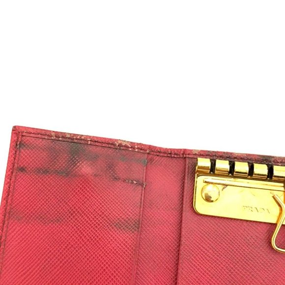 288124Y Prada Key Case 6 Ring Pink Saffiano Leather - Picture 6 of 9